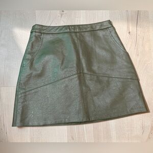 Lulu's Dark Olive Faux Leather Mini Skirt